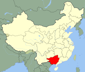 Guangxi is highlighted on this map