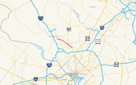 A map of the Washington, D.C. metro area showing major roads.  Maryland Route 547 runs from Rockville to Wheaton.