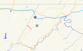 A map of western Allegany County, Maryland showing major roads.  Maryland Route 657 is a local road between Lonaconing and the Garrett County line.
