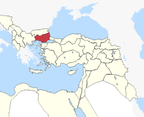 Location of Edirne Vilayet