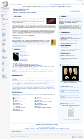 The Main Page of the Italian Wikipedia