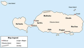 Rotuma with Districts and main villages