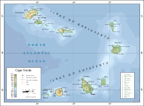 Topographic map of Cape Verde