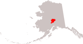 Map showing the location of Denali National Park and Preserve