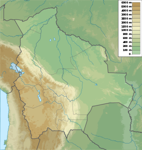 Map showing the location of Otuquis National Park and Integrated Management Natural Area