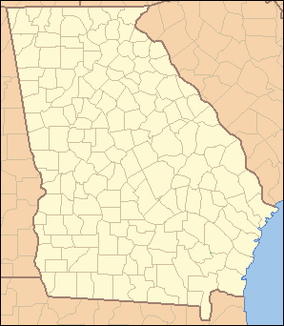 Map showing the location of Okefenokee National Wildlife Refuge
