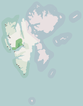 Map showing the location of Nordre Isfjorden National Park