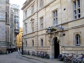 The main entrance to Trinity Hall in Trinity Lane