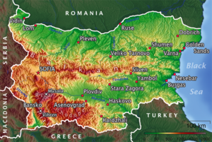 Map of Bulgaria.