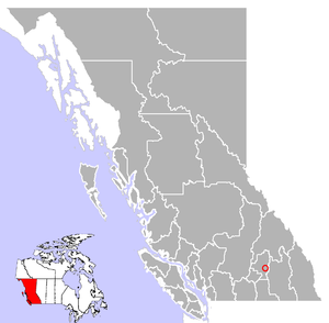 Location of Cherryville, British Columbia