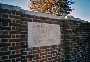 Entrance stone for Chester Farm cemetery