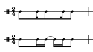 Cinquillo in note notation