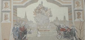 Photo of York In The 1800s Mural found on Market Street in York, PA.