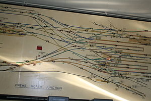 Crewe North Junction Track Diagram from Chester Side
