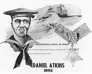 U.S. Navy poster featuring Daniel Atkins