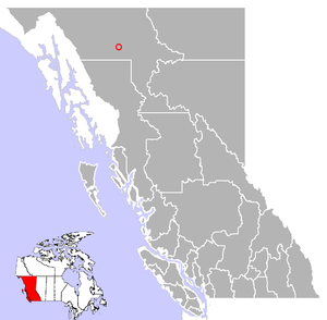 Location of Dease Lake, British Columbia