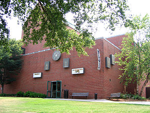 The front entrance of DramaTech Theater