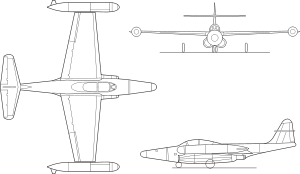 Orthographically projected diagram of the F-89 Scorpion.