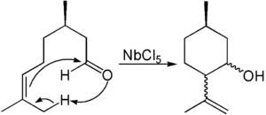 NbCl5 catalysis in ene reactions