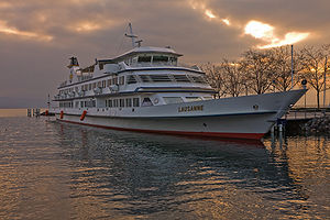 CGN ship Lausanne at Lausanne harbour