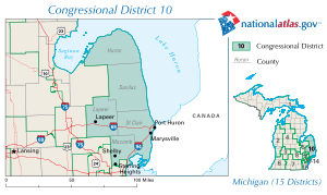 District 10 covers most of The Thumb of Michigan.