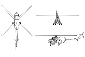 Mil Mi-4 3-view drawing