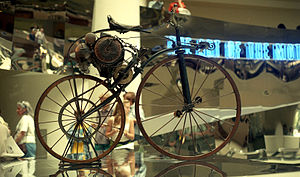 Michaux-Perreaux steam velocipede on display at The Art of the Motorcycle exhibition at the Guggenheim in New York in 1998.
