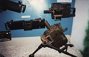 Mk 18 Mod 0 Grenade Launchers (right and on tripod) at the War Remnants Museum (Ho Chi Minh City)