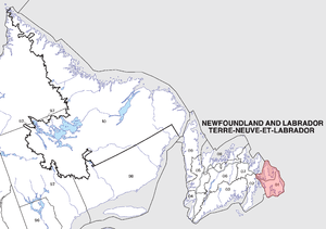 The ten census divisions of Newfoundland and Labrador.