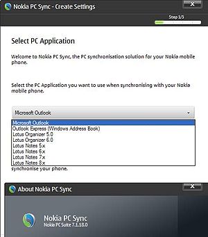 Software supported by Nokia PC Sync