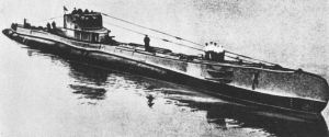 Submarine ORP Orzeł entering the naval base at Hel peninsula, 1930s
