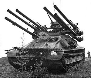 Ontos M50A1, the 50-cal spotting rifles can be seen on the upper guns