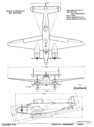 3-side-drawing of a PV-1 Ventura