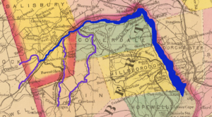 A map of the area shows the river and its tributaries. Moncton is near the top of the map, and Shepody Bay in the lower right corner.
