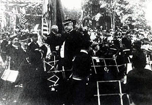 Reeves conducing the Gilmore Band circa 1892