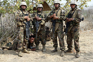 A group of Royal Tongan Marines during a training exercise in the United States in 2007