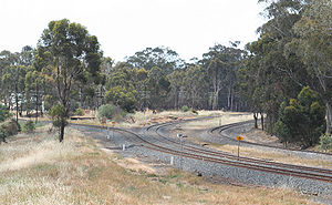 Looking north towards the junction of the two lines and the former station