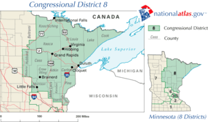 The 8th congressional district of Minnesota since 2002