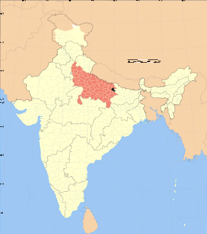 Uttar Pradesh district location map Deoria.svg