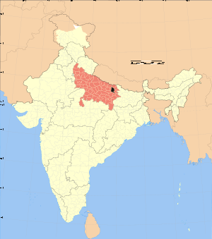 Uttar Pradesh district location map Gorakhpur.svg