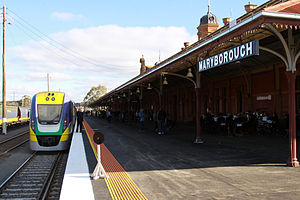 VLocity train in the platform at Maryborough