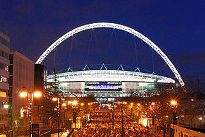 Wembley Stadium, illuminated.jpg