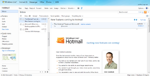 Windows Live Hotmail Inbox