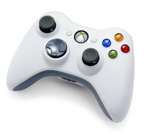 White Xbox 360 wireless controller