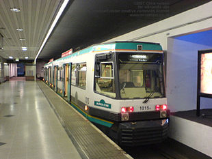 Manchester Metrolink Tram at Piccadilly Low-Level Platform