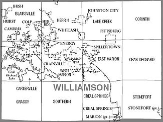 Map of Christian County, Illinois.
