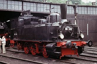Locomotive 89 339 in Bochum Dahlhausen (5 October 1985)