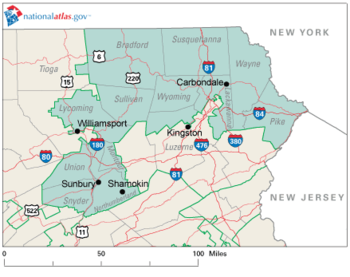 Map of the Pennsylvania 10th as of the 109th Congress