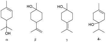 Terpineols: alpha-, beta-, gamma-, and the 4-terpineol isomer