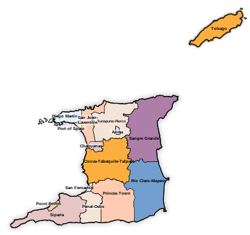 Regional corporations and municipalities of Trinidad and Tobago.svg